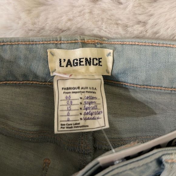 L'AGENCE Oriana High Rise Straight Leg Light Wash Jeans Size 25 - Picture 3 of 6